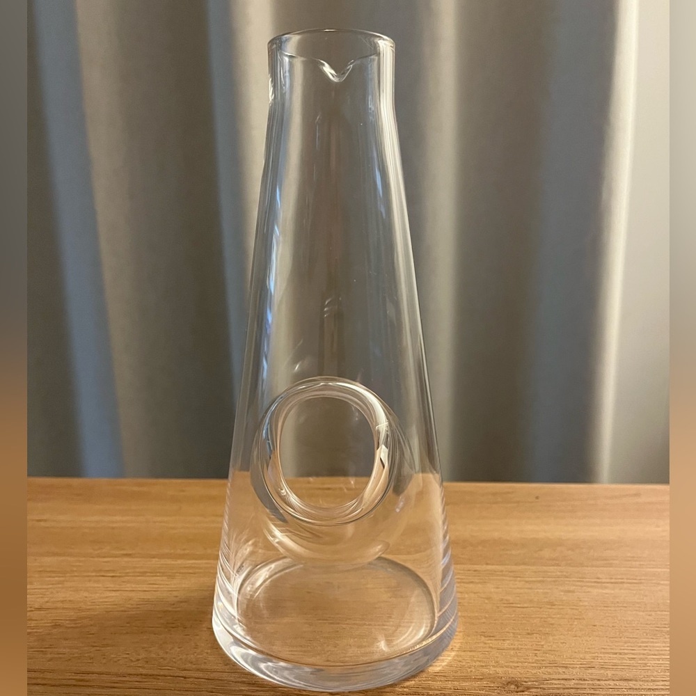 1980s Sugahara of Tokyo Japanese Glass Pitcher With Ice Holder